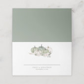 Sage Pumpkins Autumn Florals Names Date Wedding Platzkarte (Außenseite Aufgefaltet)