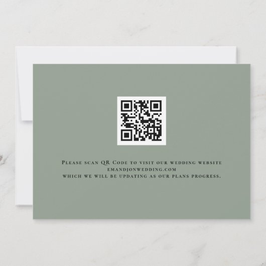 Sage Pumpkins Autumnal Florals QR Code Wedding Sav Save The Date (Rückseite)