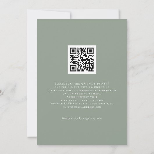 Sage Pumpkins Floral QR Code Einladung Hochzeit (Rückseite)