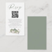 Sage Pumpkins Florals QR Code Wedding RSVP Begleitkarte (Vorne/Hinten)