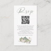 Sage Pumpkins Florals QR Code Wedding RSVP Begleitkarte (Vorderseite)