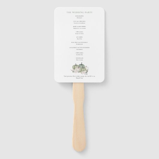 Sage Pumpkins Florals Wedding Program Fächer (Rückseite)
