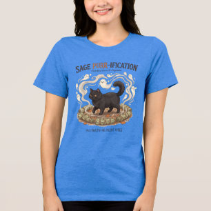 Sage Purrification Schwarze Katze Süßer Geist Hall Tri-Blend Shirt
