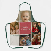 Sage RED Photos collage Christmas new year Schürze (Vorderseite)