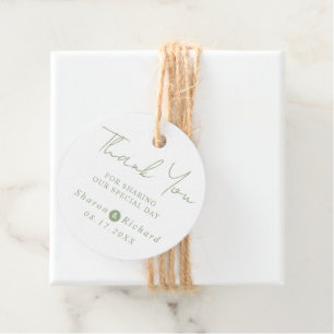 Sage-Ren-Skript-Kalligrafie Danke Hochzeit Geschenkanhänger