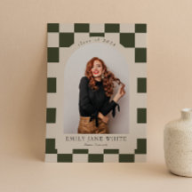 Sage Retro Checkered Arch Classic Foto Abschluss
