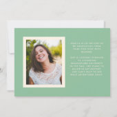 Sage Retro Einfachheit Foto Abschluss Ankündigung (Rückseite)