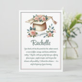 Sage & Rose Abschlussfeier Karte (Stehend Vorderseite)
