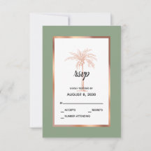 Sage Rose Gold Kupfer Palm Tree Beach Hochzeit