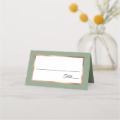 Sage Rose Gold Kupfer Palme Tree Moderne Hochzeit Platzkarte (Rückseite)