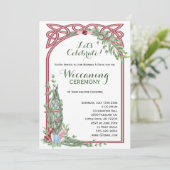 Sage & Rose Herbal Crystal Bouquet Baby Wiccaning Einladung (Stehend Vorderseite)