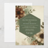 Sage Russet Bloom Hochzeit Einladung (Vorne/Hinten)