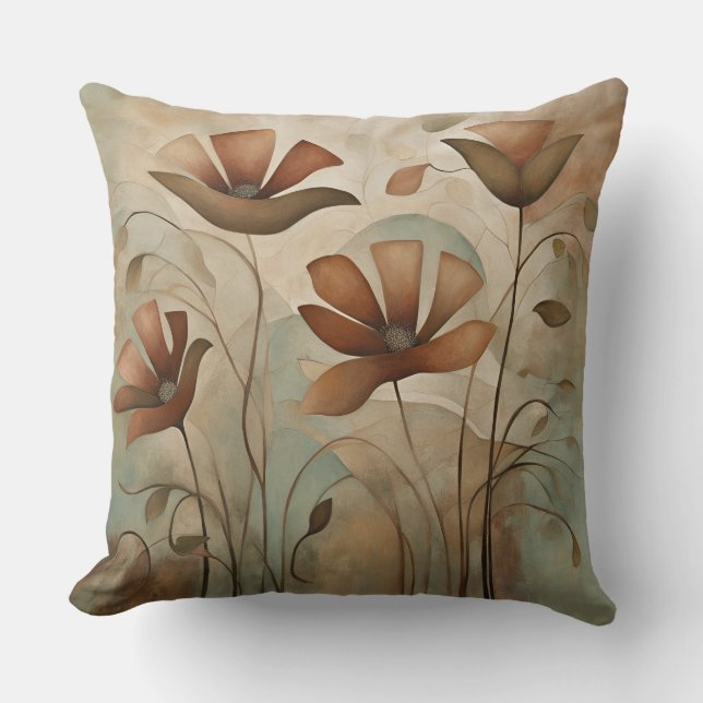Sage Rust Decorative Floral Kissen (Vorderseite)