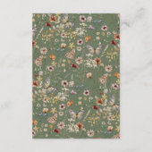 Sage Rustic Boho Wildblume Enclosure Card Begleitkarte (Rückseite)