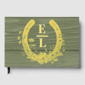 Sage Rustic Horseshoe Monogram Wedding Keepake Gästebuch (Vorderseite)