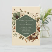 Sage Rustic Meadow Wedding Einladung (Stehend Vorderseite)