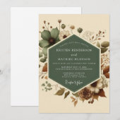 Sage Rustic Meadow Wedding Einladung (Vorne/Hinten)