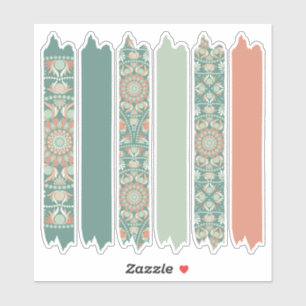 Sage & Sand Retro Cheer Mandala Pattern Waschband Aufkleber