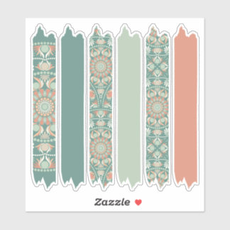 Sage & Sand Retro Cheer Mandala Pattern Waschband Aufkleber