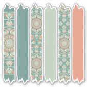 Sage & Sand Retro Cheer Mandala Pattern Waschband Aufkleber (Vorderseite)