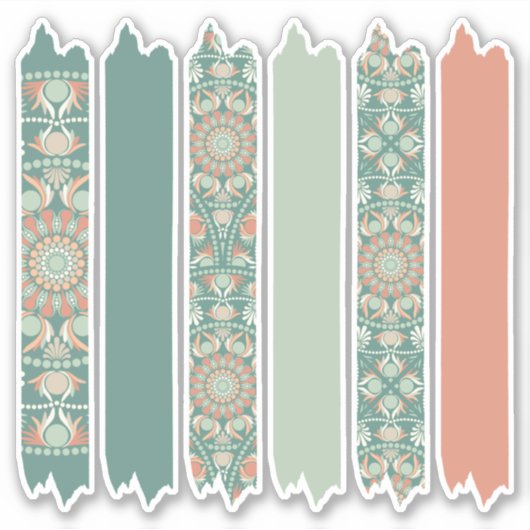 Sage & Sand Retro Cheer Mandala Pattern Waschband Aufkleber (Vorderseite)