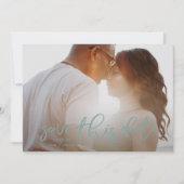 Sage Sea Foam Green Foto Classic Calligraphy Save The Date (Vorderseite)