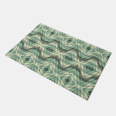 Sage Seafoam Green Beige Gray Brown Tribal Art Fußmatte (Schrägansicht)