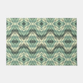 Sage Seafoam Green Beige Gray Brown Tribal Art Fußmatte (Vorderseite)