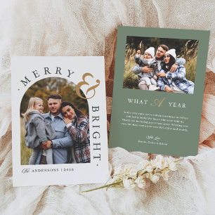 Sage Serenity Merry & Bright Festival Foto Feiertagskarte