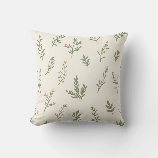 Sage Serenity Pattern Kissen (Vorderseite)