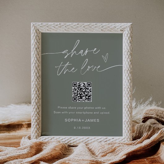 SAGE Share the Liebe Wedding Foto QR Code Poster