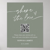 SAGE Share the Liebe Wedding Foto QR Code Poster (Vorne)