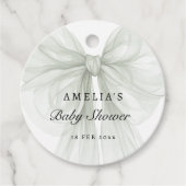 Sage Sheer Bow Minimal Favor Tag Geschenkanhänger (Vorderseite)