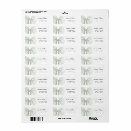 Sage Sheer Bow Minimal Return Label (Vorne)