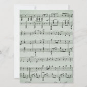 Sage Sheet Music Wedding Thema Einladung (Rückseite)