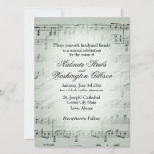 Sage Sheet Music Wedding Thema Einladung (Vorderseite)