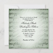 Sage Sheet Music Wedding Thema Einladung (Vorderseite)