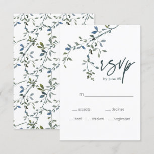Sage Silber Grün Florale Hochzeits-RSVP-Karte RSVP Karte