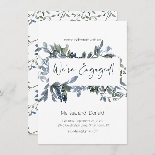 Sage Silver Green Elegante Verlobung (Vorne/Hinten)