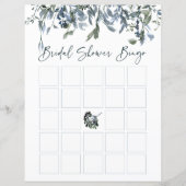 Sage Silver Green Floral Brautparty Bingo (Vorderseite)