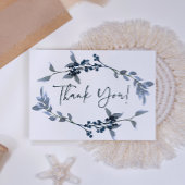 Sage Silver Green Floral Elegant Danke Karte