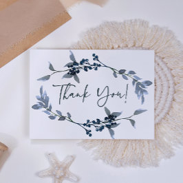 Sage Silver Green Floral Elegant Danke Karte