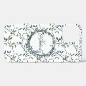 Sage Silver Green Floral Monogram Name Case-Mate iPhone Hülle (Rückseite (Horizontal))