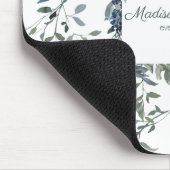 Sage Silver Green Floral Mousepad (Ecke)