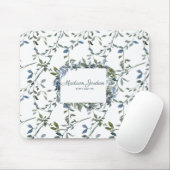 Sage Silver Green Floral Mousepad (Mit Mouse)