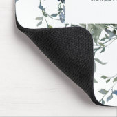 Sage Silver Green Floral Mousepad (Ecke)