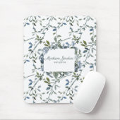 Sage Silver Green Floral Mousepad (Mit Mouse)