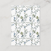 Sage Silver Green Floral Wedding Card Begleitkarte (Rückseite)