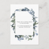 Sage Silver Green Floral Wedding Card Begleitkarte (Rückseite)
