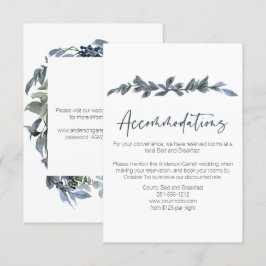 Sage Silver Green Floral Wedding Card Begleitkarte